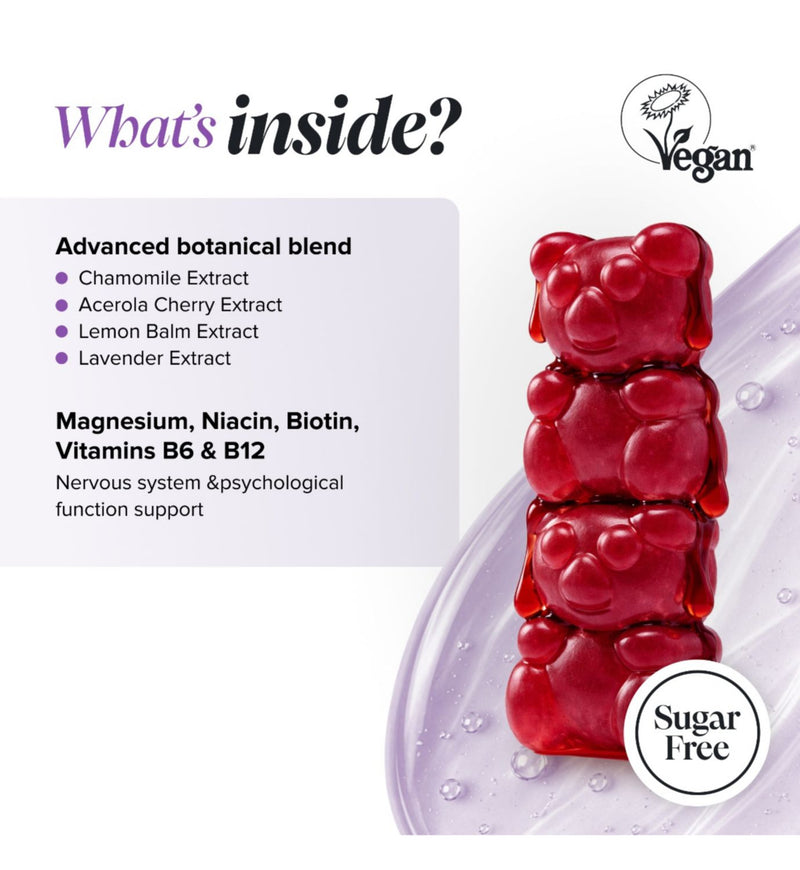 Novomins Kids Night Time Gummies Raspberry 30 gummies, UK version