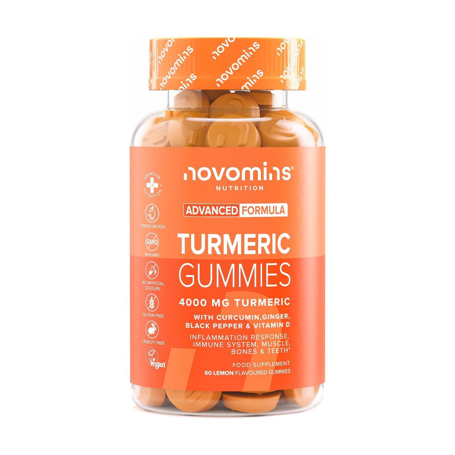Novomins turmeric lemon gummies 60 count - British product