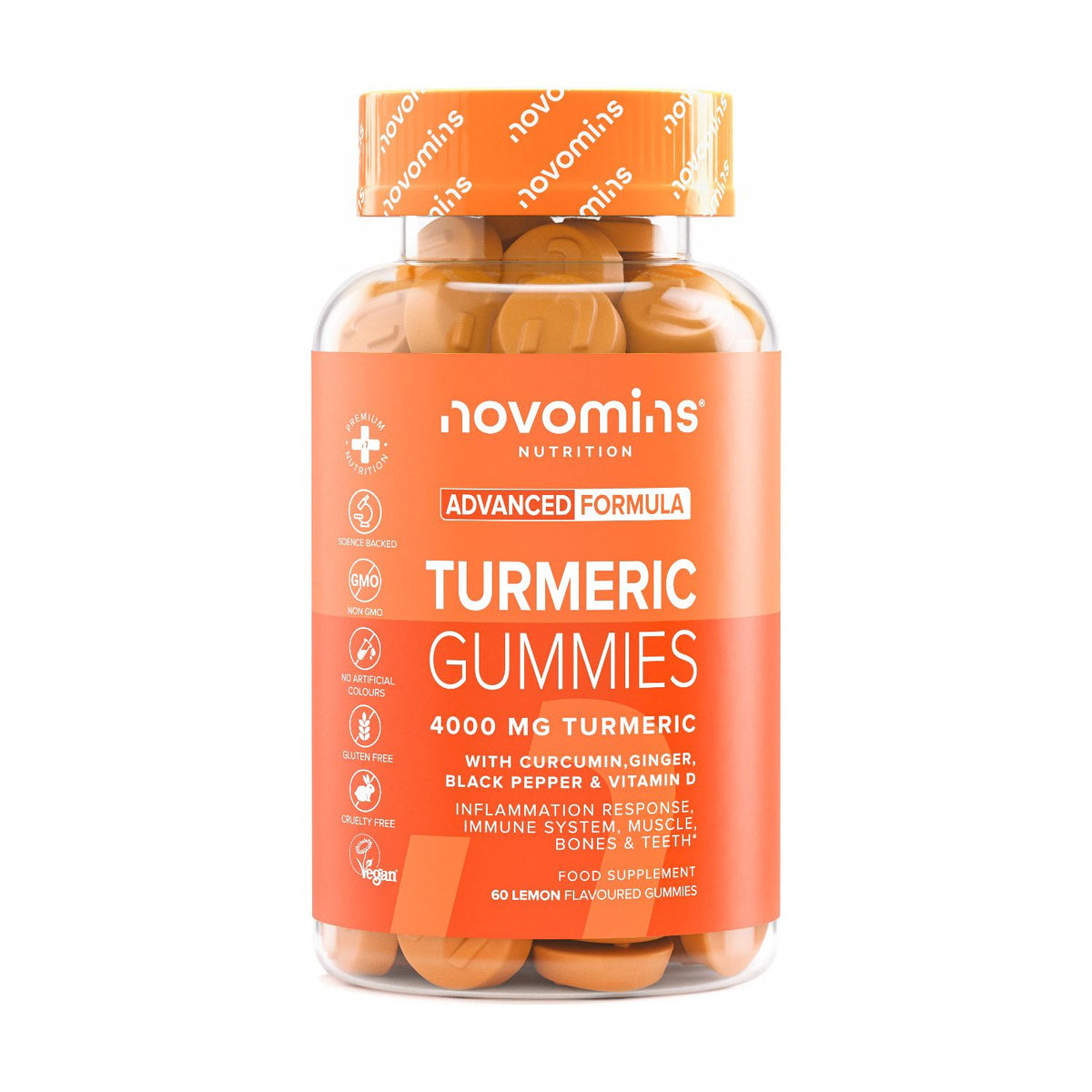 Novomins turmeric lemon gummies 60 count - British product