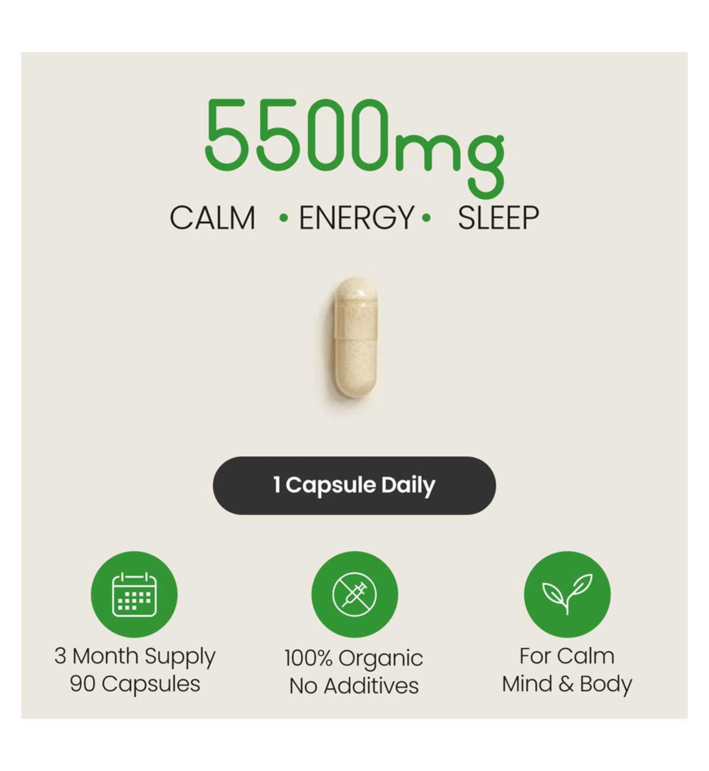 Vitabright organic ashwagandha KSM-66 5500mg capsules (British brand)