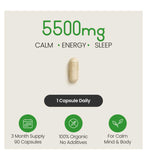 Vitabright organic ashwagandha KSM-66 5500mg capsules (British brand)
