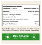 Vitabright organic ashwagandha KSM-66 5500mg capsules (British brand)