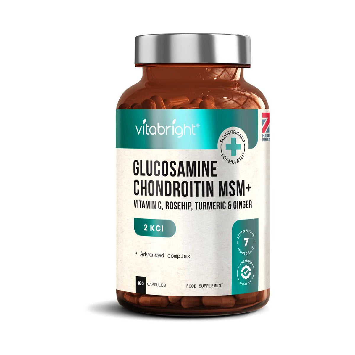 Vitabright glucosamine chondroitin MSM capsules 180ct, UK version
