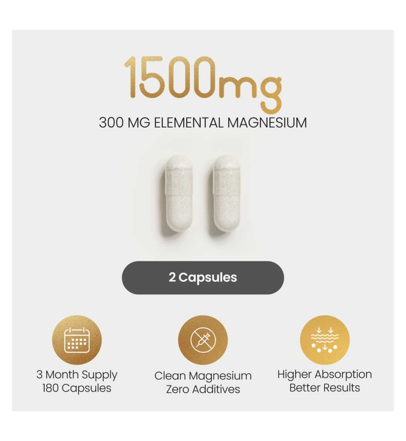 Vitabright Magnesium Glycinate 180 capsules (British brand)