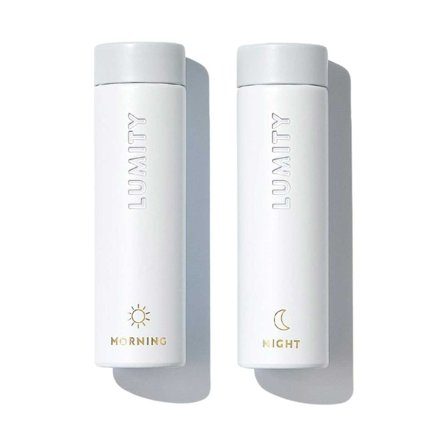 Lumity Morning and Night travel cases, imported from the UK