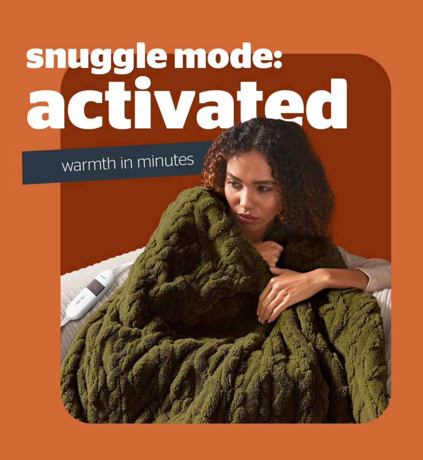 Silentnight heated throw olive green, UK version