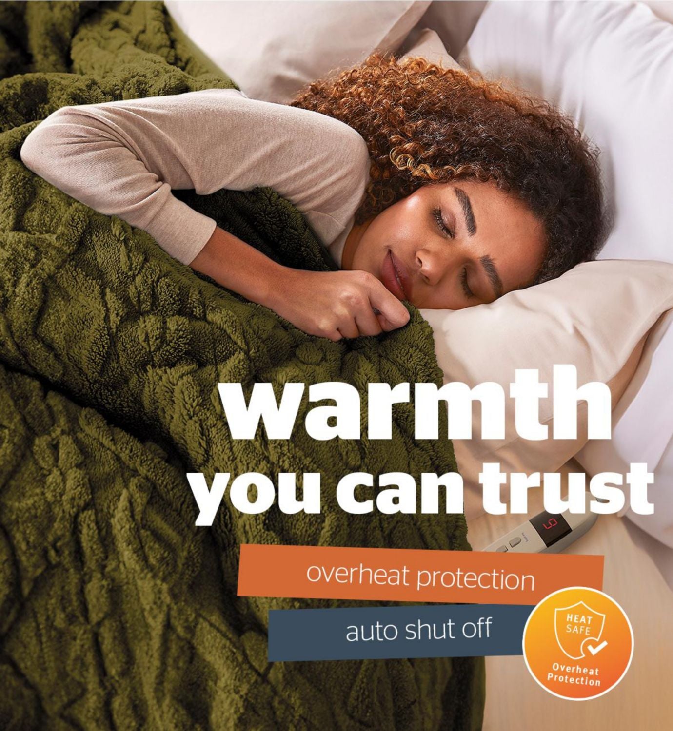 Silentnight heated throw olive green, UK version