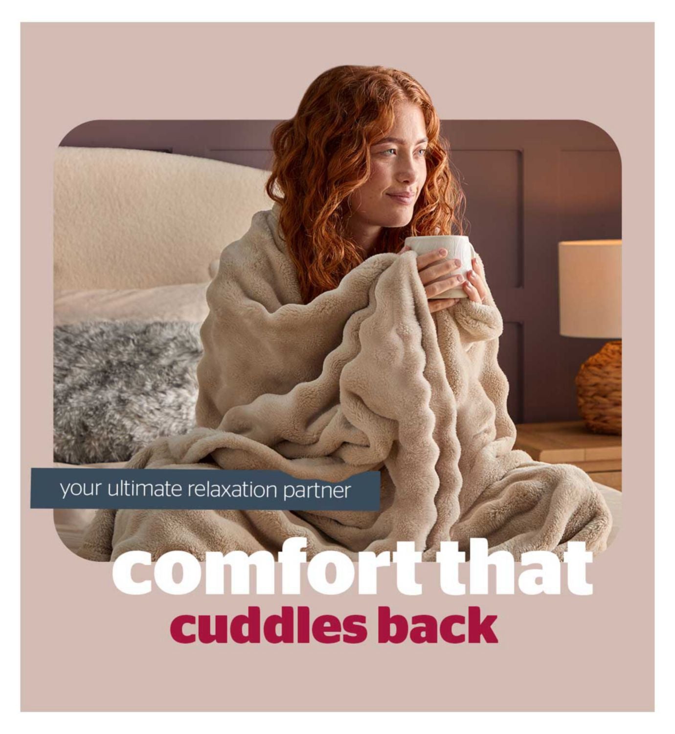Silentnight Snugsie bubble fleece blanket natural, UK version