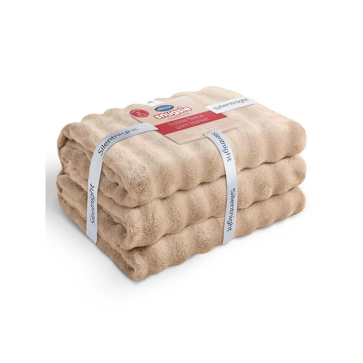 Silentnight Snugsie bubble fleece blanket natural, UK version