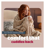 Silentnight Snugsie bubble fleece blanket natural, UK version