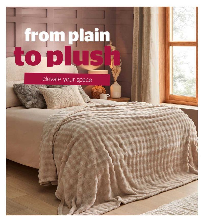 Silentnight Snugsie bubble fleece blanket natural, UK version