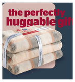 Silentnight Snugsie faux fur blanket natural check, imported from the UK