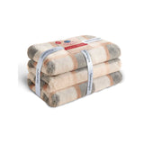 Silentnight Snugsie faux fur blanket natural check, imported from the UK