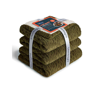 Boots Silentnight Heat Genie Self-Heating Blanket 180 x 240cm Green Cable Knit- Buy online at McGrocer