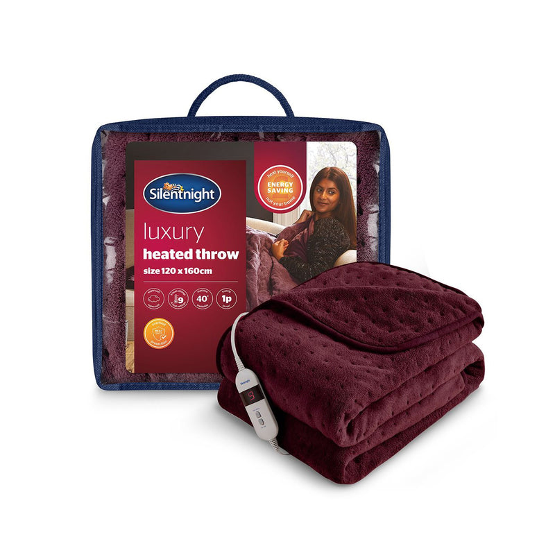 Silentnight heated throw winter berry 120x160cm - British product