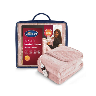 Boots Silentnight Luxury Heated Throw Blush Pink 9 Heat Settings- Buy online at McGrocer
