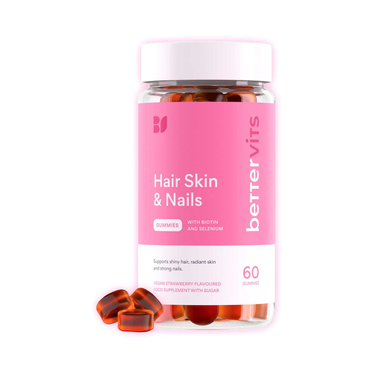 Bettervits Hair Skin And Nails Gummies 60 Gummies - British product