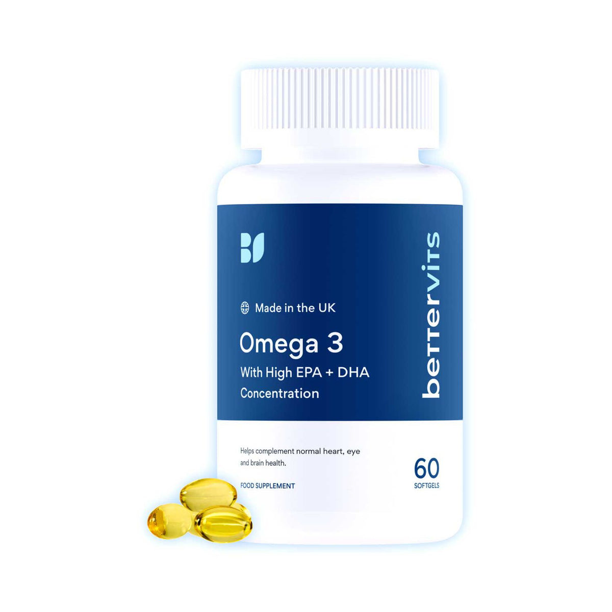 Bettervits Omega 3 softgels 60 count - British product