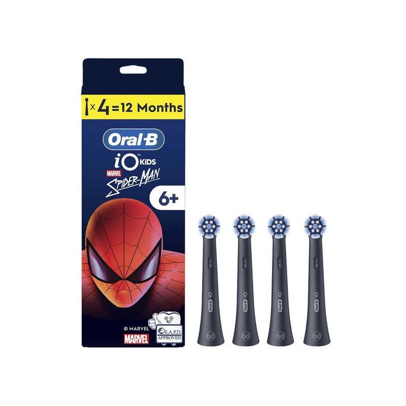 Oral-B iO Kids Spiderman toothbrush heads 4 pack, imported from the UK
