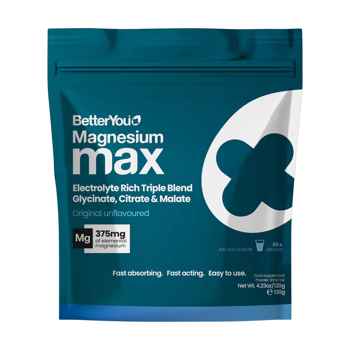 BetterYou Magnesium Max powder 120g, imported from the UK