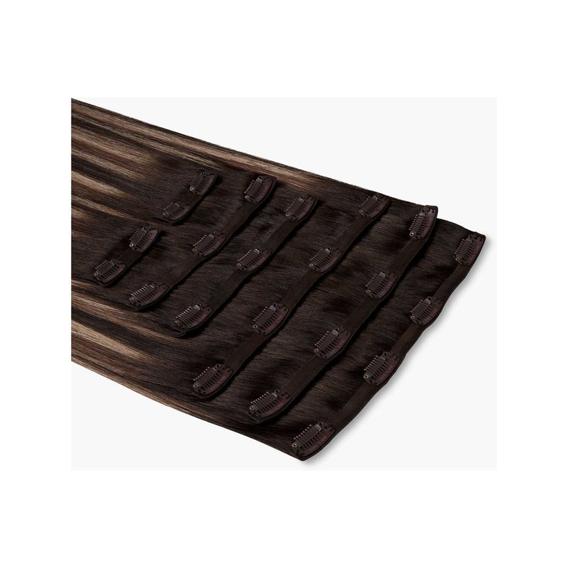 Beauty Works clip-in hair extensions Spiced Oud 18 inch, imported from the UK