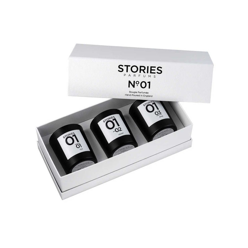 STORIES Parfums perfumed candle trio N.01 210g (British brand)