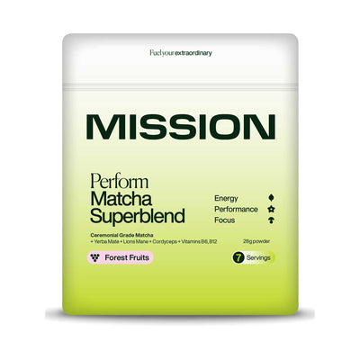 Boots Mission Perform Forest Fruits Matcha Superblend Powder 28g- Buy online at McGrocer