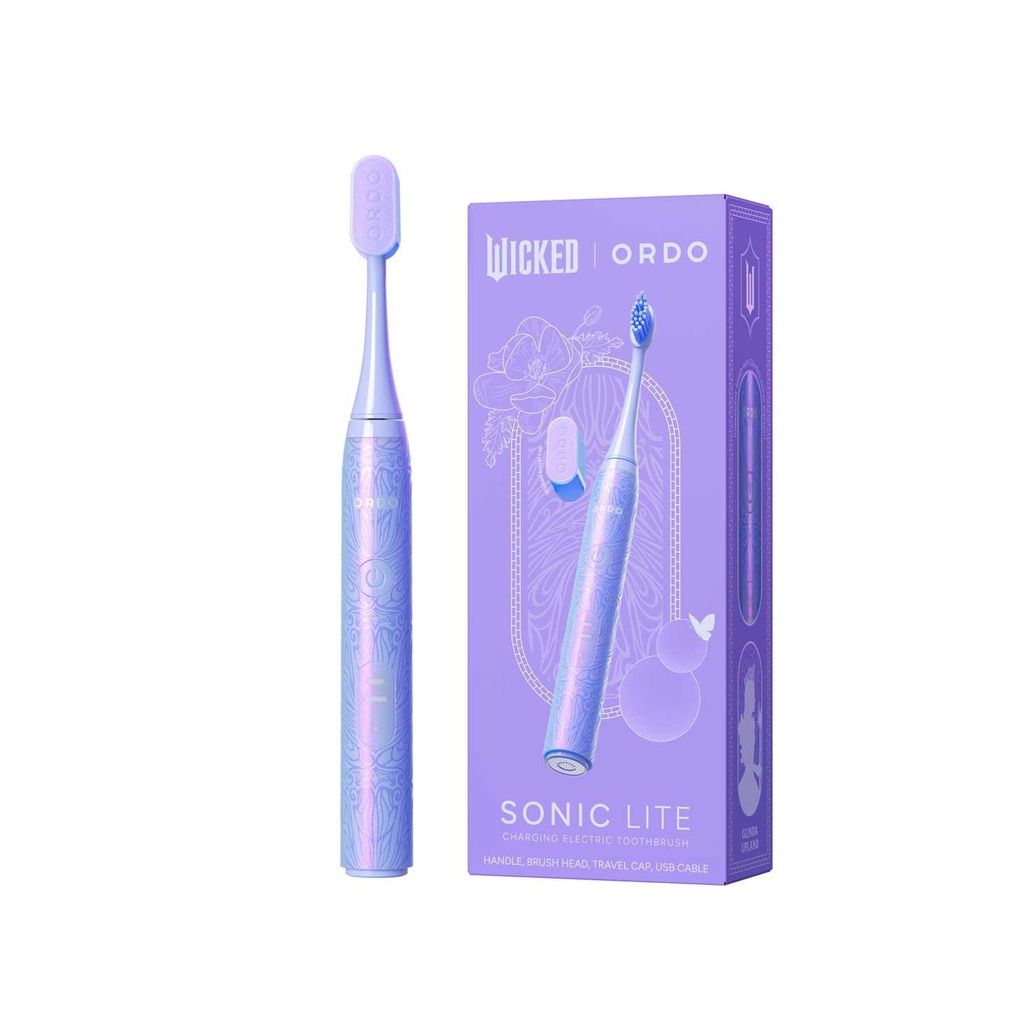 Ordo Sonic Lite electric toothbrush with Wicked Glinda design, UK version