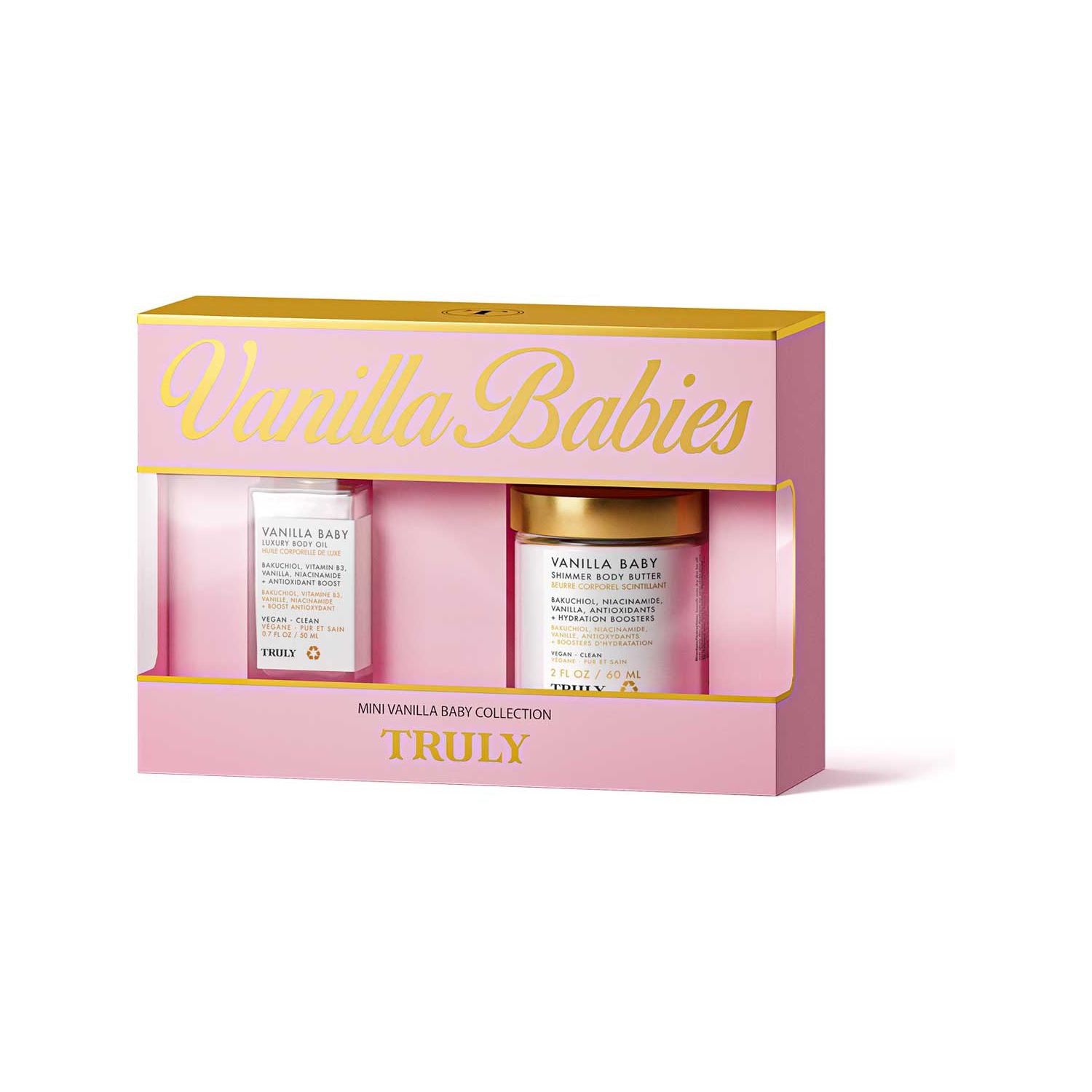 Truly Vanilla Baby body oil and butter mini, imported from the UK