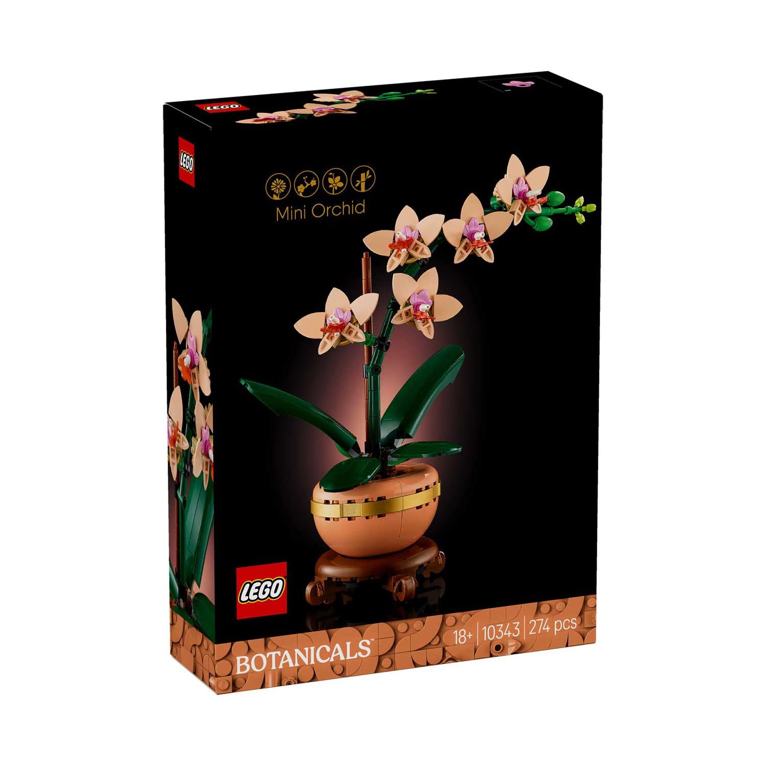 LEGO Botanicals Mini Orchid 10343 building set, imported from the UK