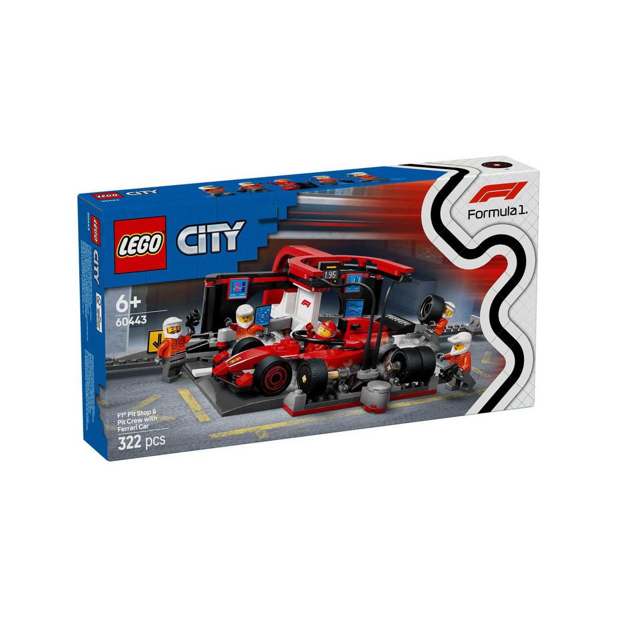 LEGO City Ferrari F1 pit stop building toy set, UK version