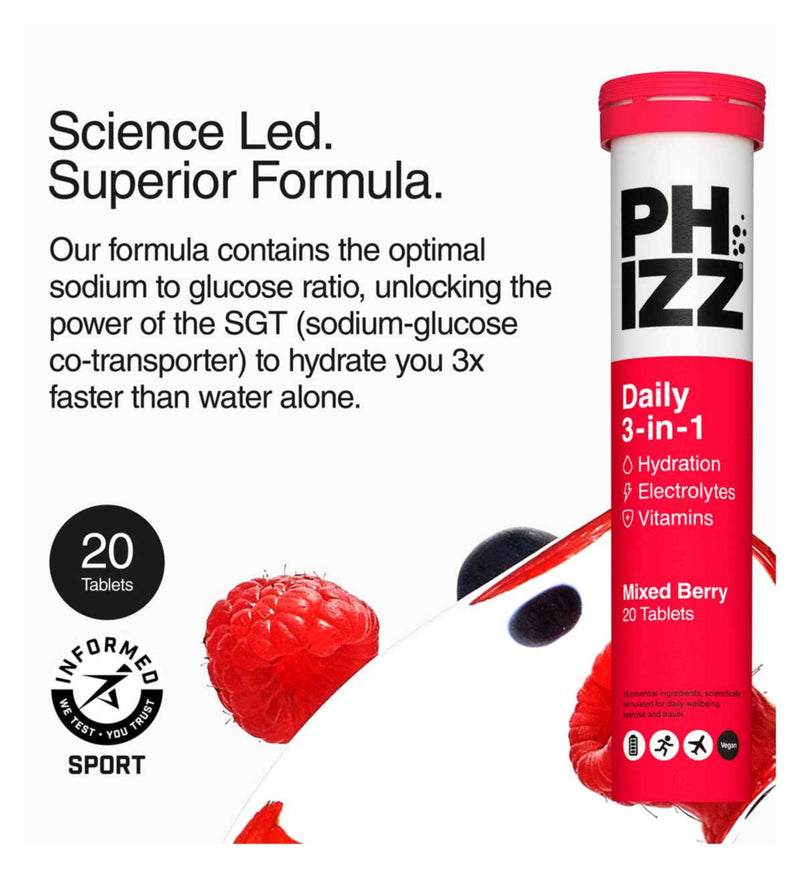 Phizz hydration tablets bundle Apple Blackcurrant Mixed Berry 40 tablets, UK version