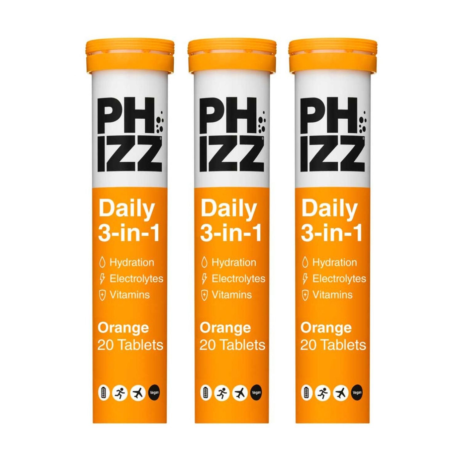 Phizz Orange effervescent tablets 60 tablets (British brand)