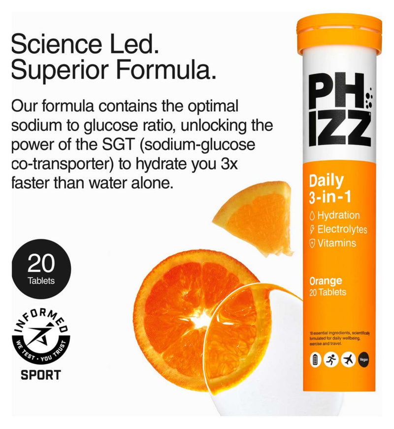 Phizz Orange effervescent tablets 60 tablets (British brand)
