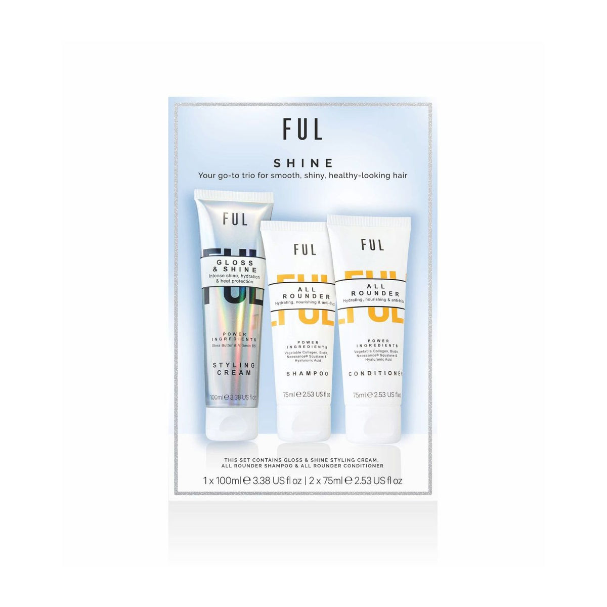 FUL Shine Set hair care trio (British brand)