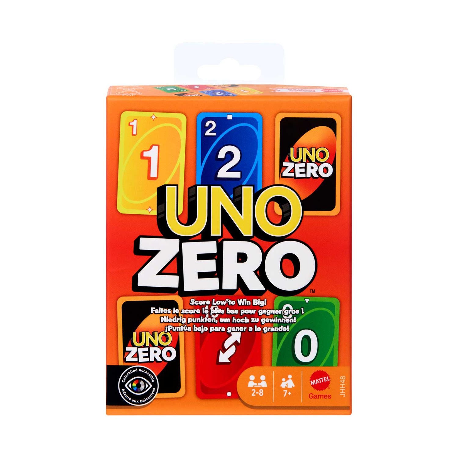Mattel Uno Zero family card game - British product
