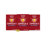 Seven Seas Omega-3 Vitamin D max strength supplement 90 capsules, imported from the UK