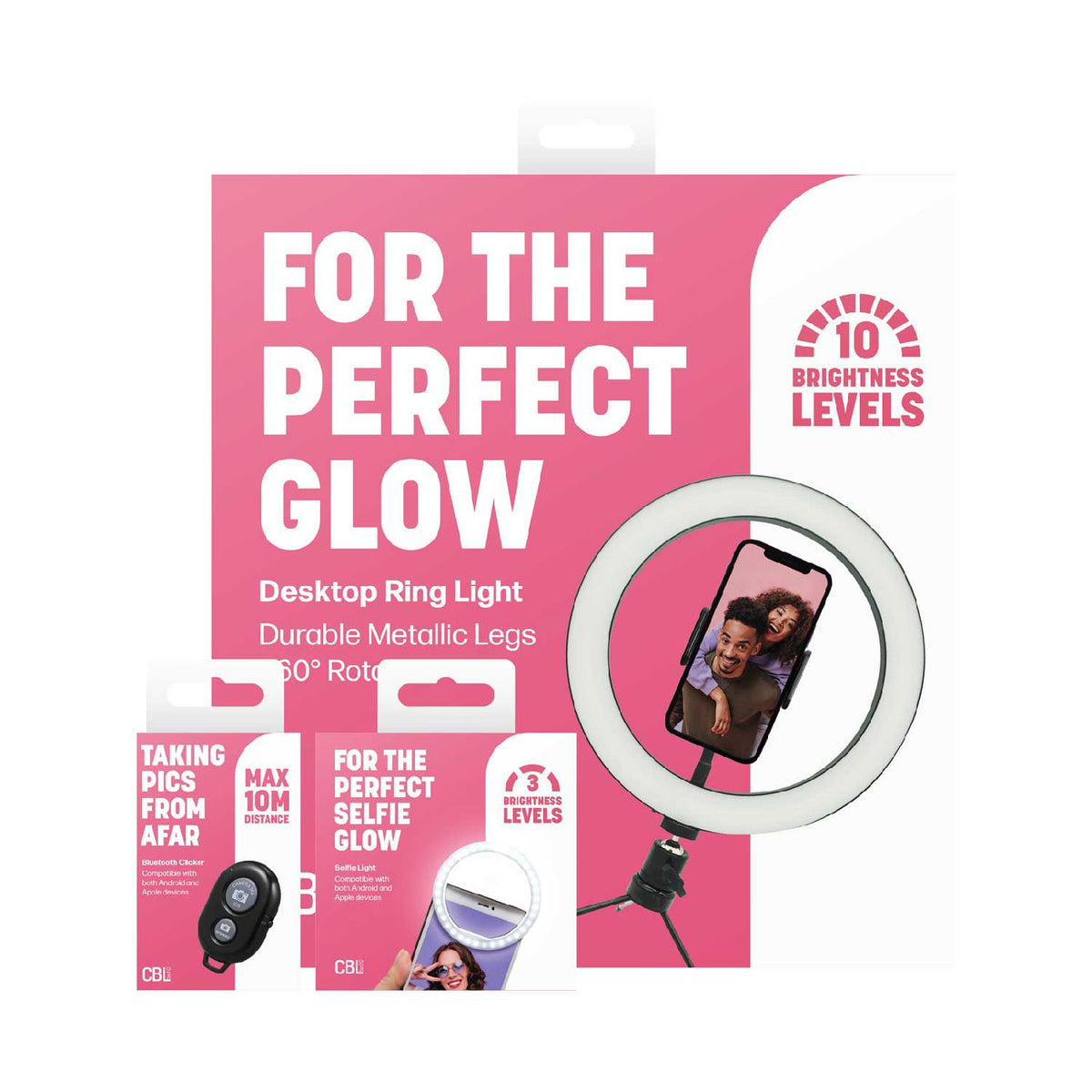 CBL ring light bundle with remote and phone clamp - British product