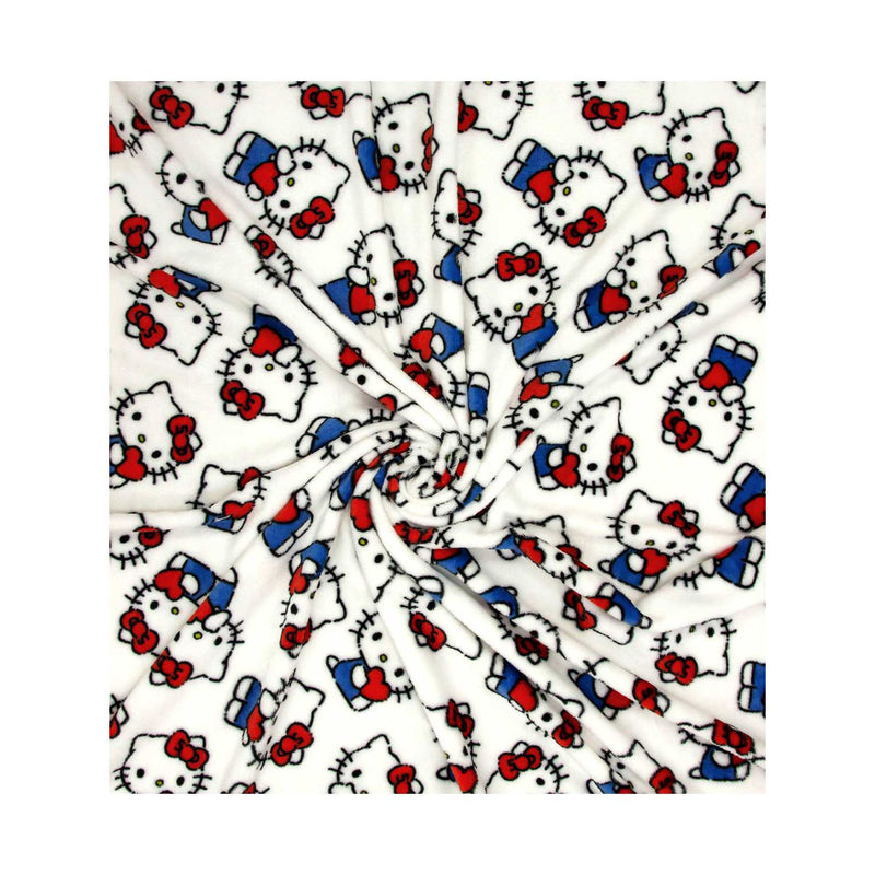 Hello Kitty fleece blanket with heart pattern, imported from the UK