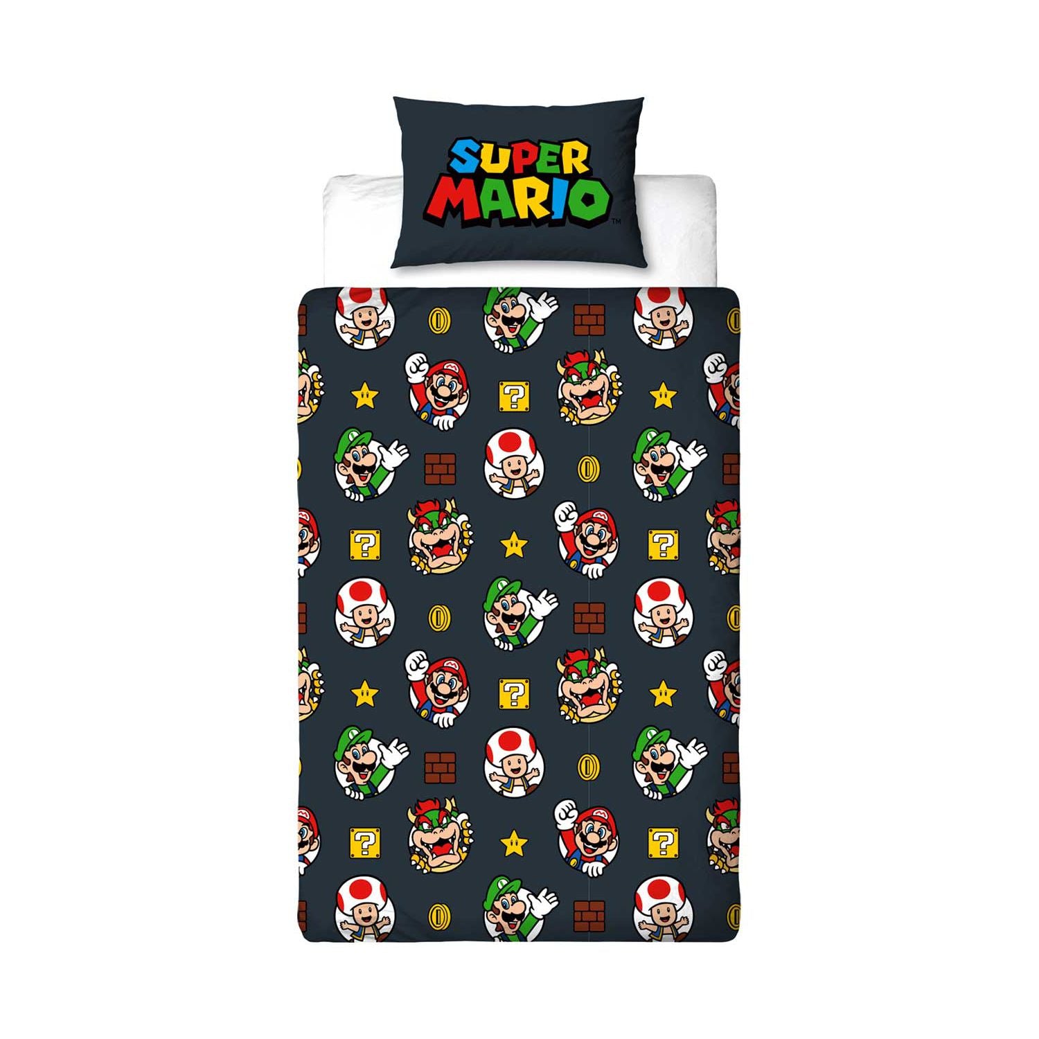 Nintendo Super Mario single duvet cover set, imported from the UK