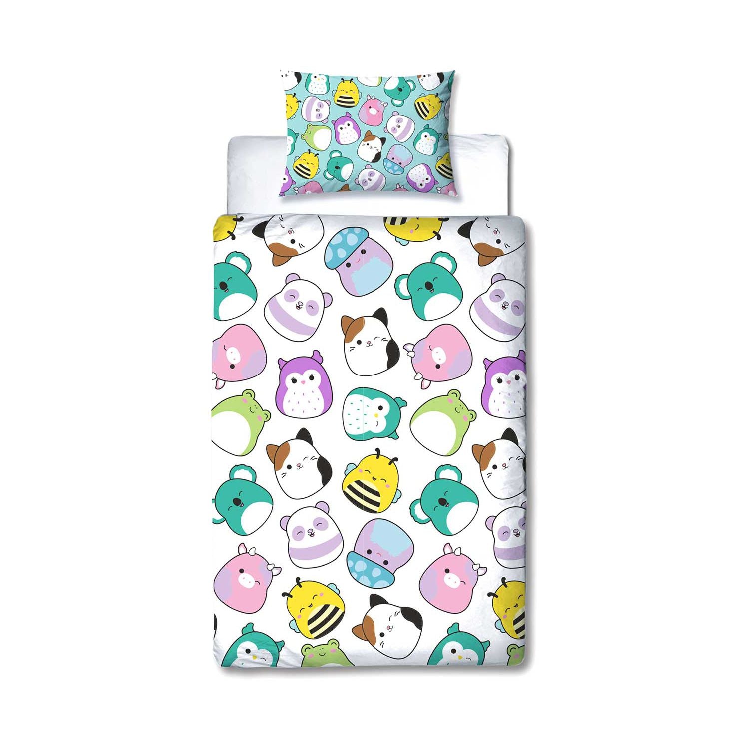 Squishmallows Happy Single Duvet Bedding Set, imported from the UK