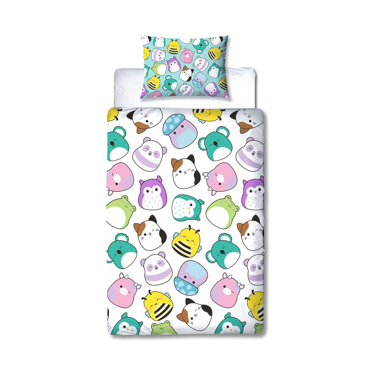 Squishmallows Happy Single Duvet Bedding Set, imported from the UK