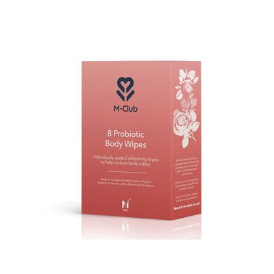 Boots M-Club Probiotic Body Wipes for Women, 8 Biodegradable Wipes, Menopause Hot Flush Relief, Odour Control- Buy online at McGrocer