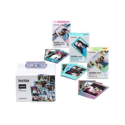 Boots Instax Mini Instant Film Bundle (Confetti, Mermaid Tail, Blue) - 30 Shots- Buy online at McGrocer