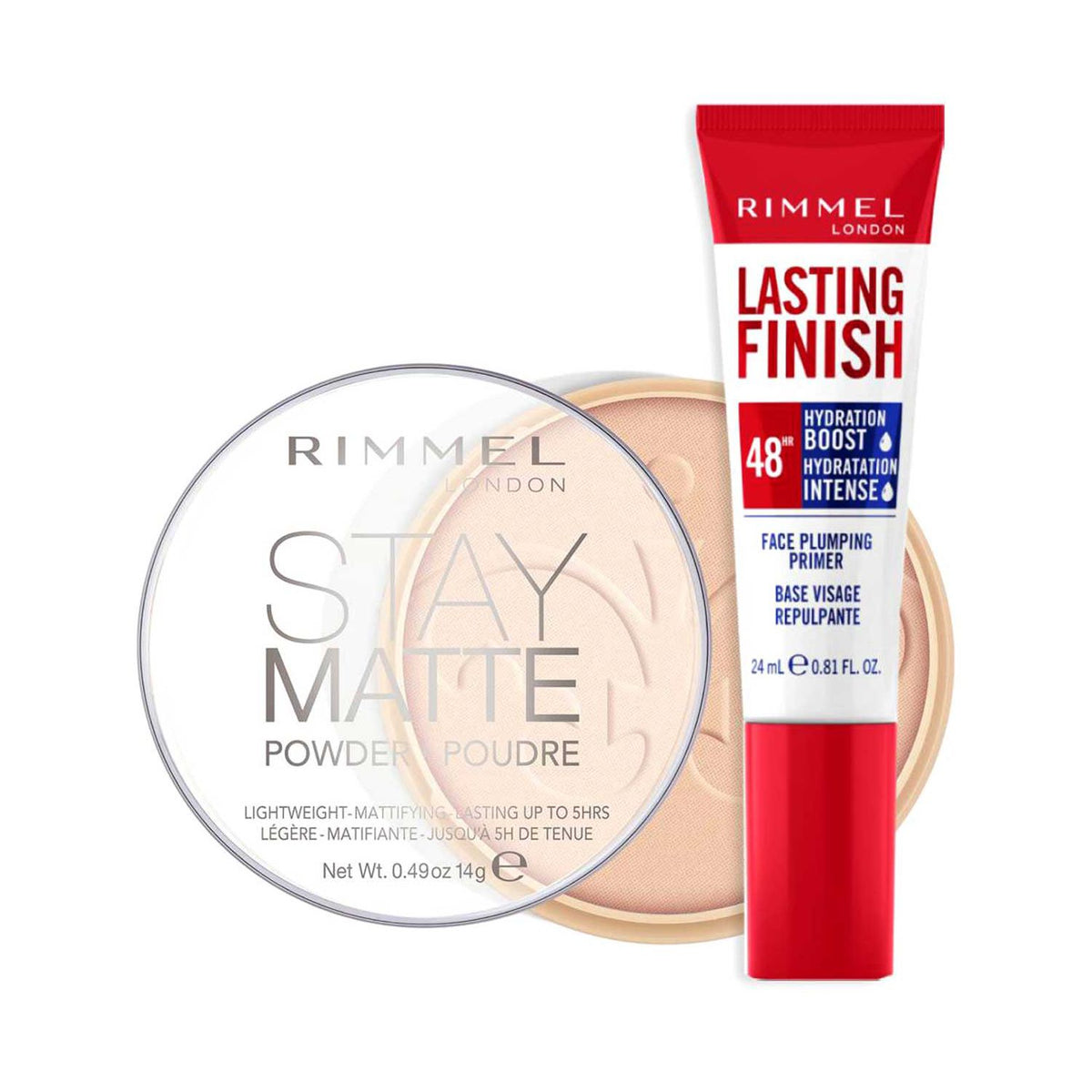 Rimmel Peach Glow powder and primer duo, imported from the UK