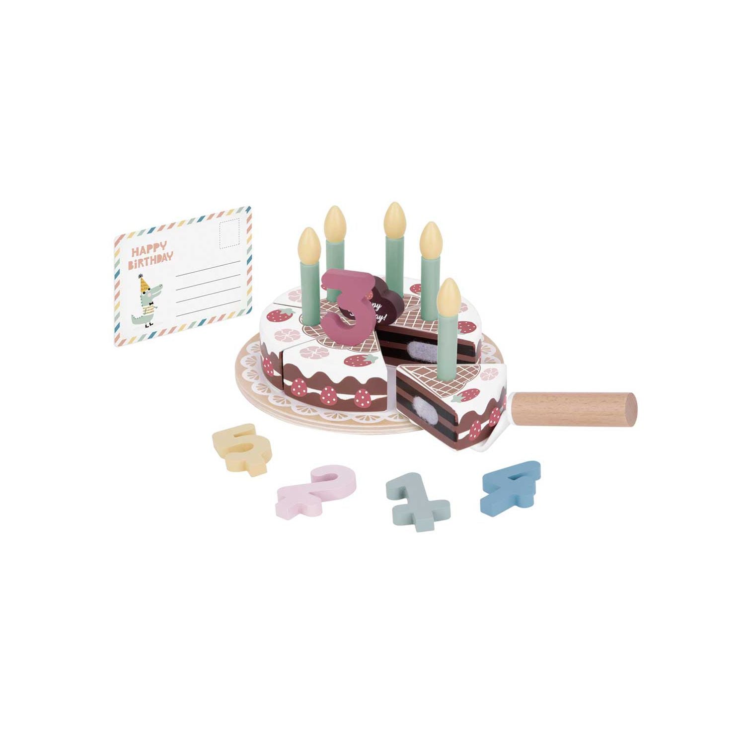 Tooky Toy wooden birthday cake set for kids - British product