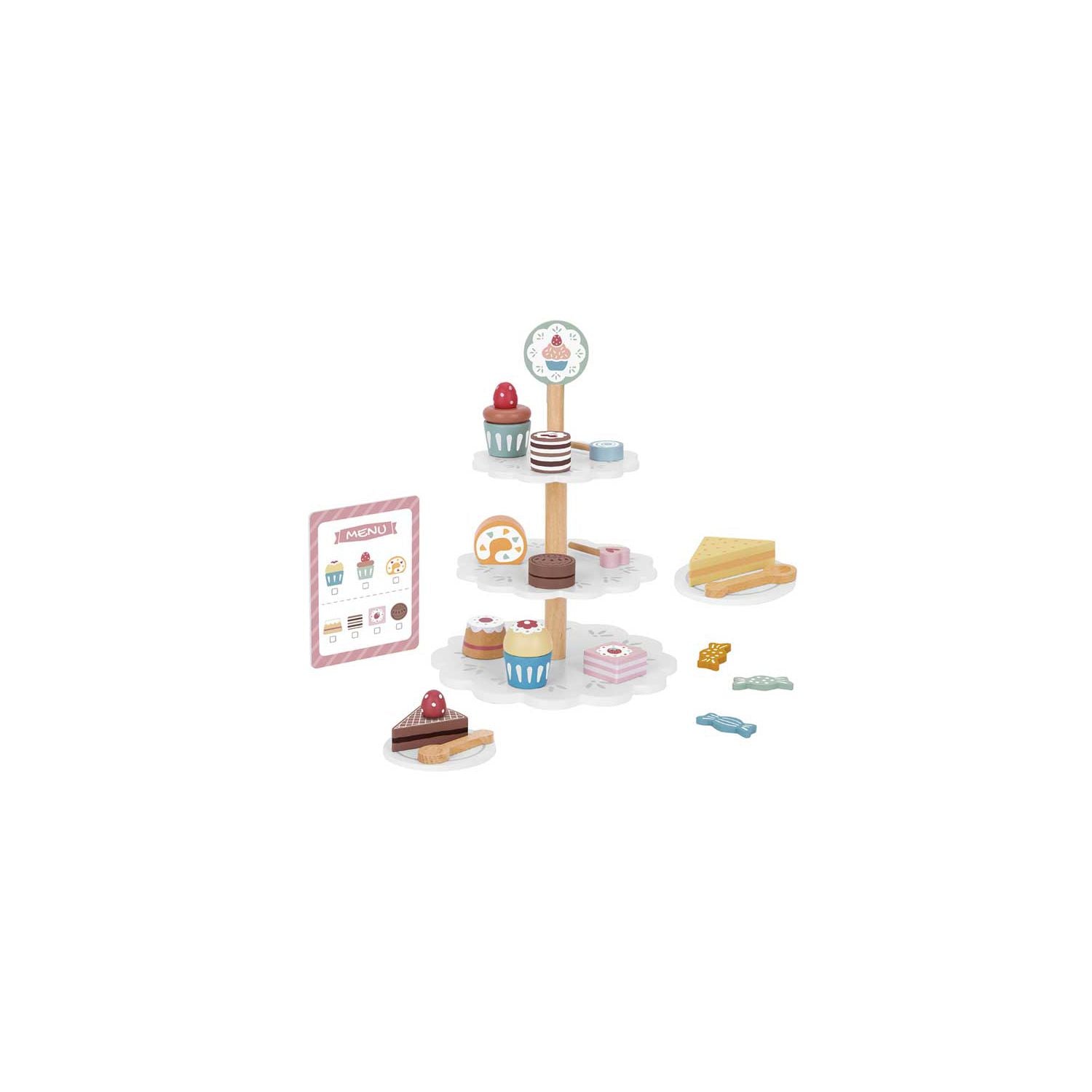 Tooky Toy wooden dessert stand - British product