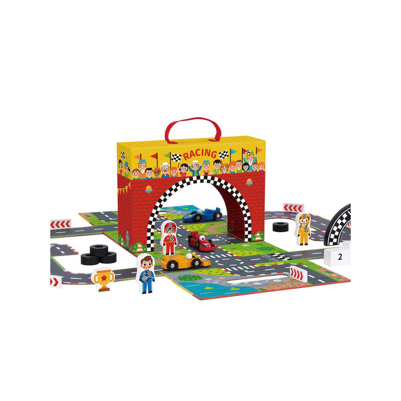 Tooky Toy wooden racing play box, imported from the UK