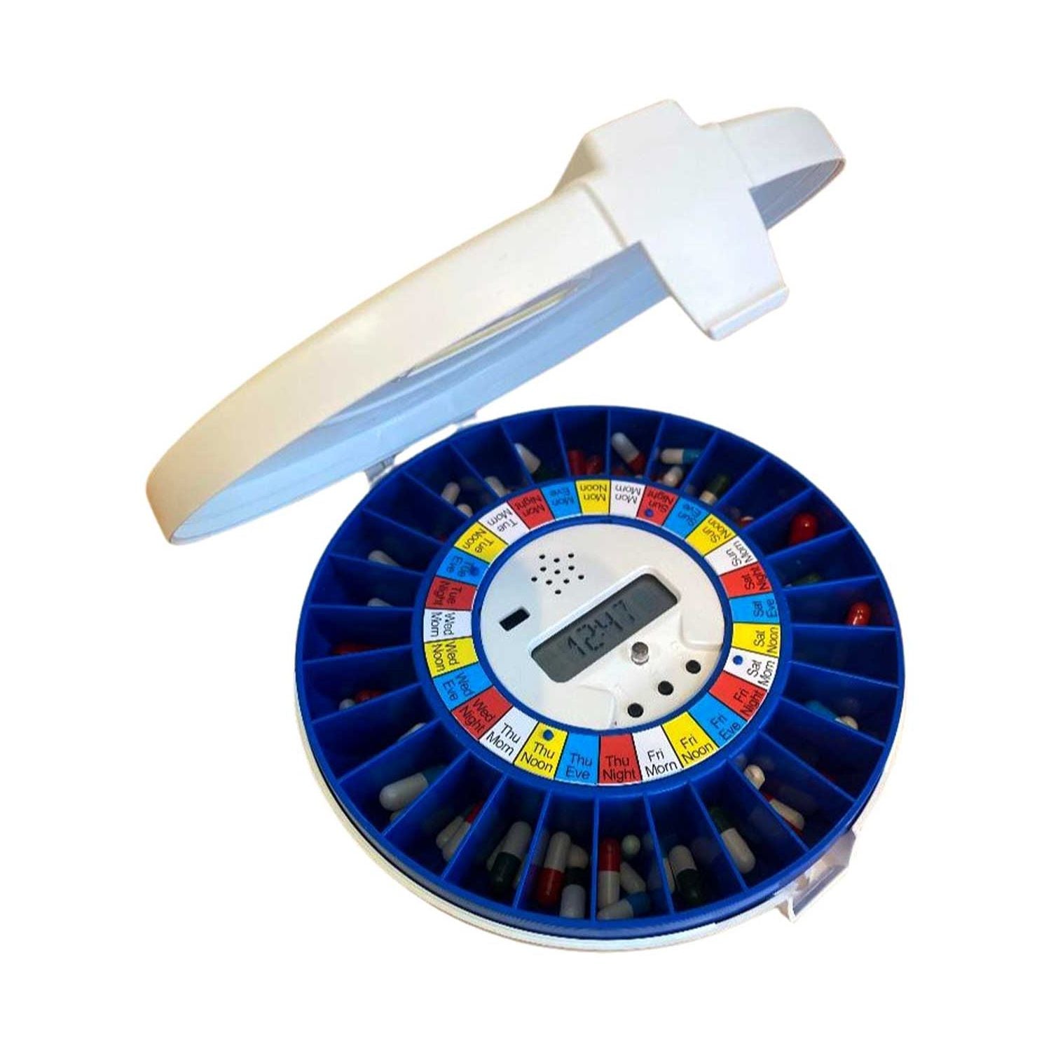 Pivotell automatic pill dispenser blue tray 24 alarms, imported from the UK