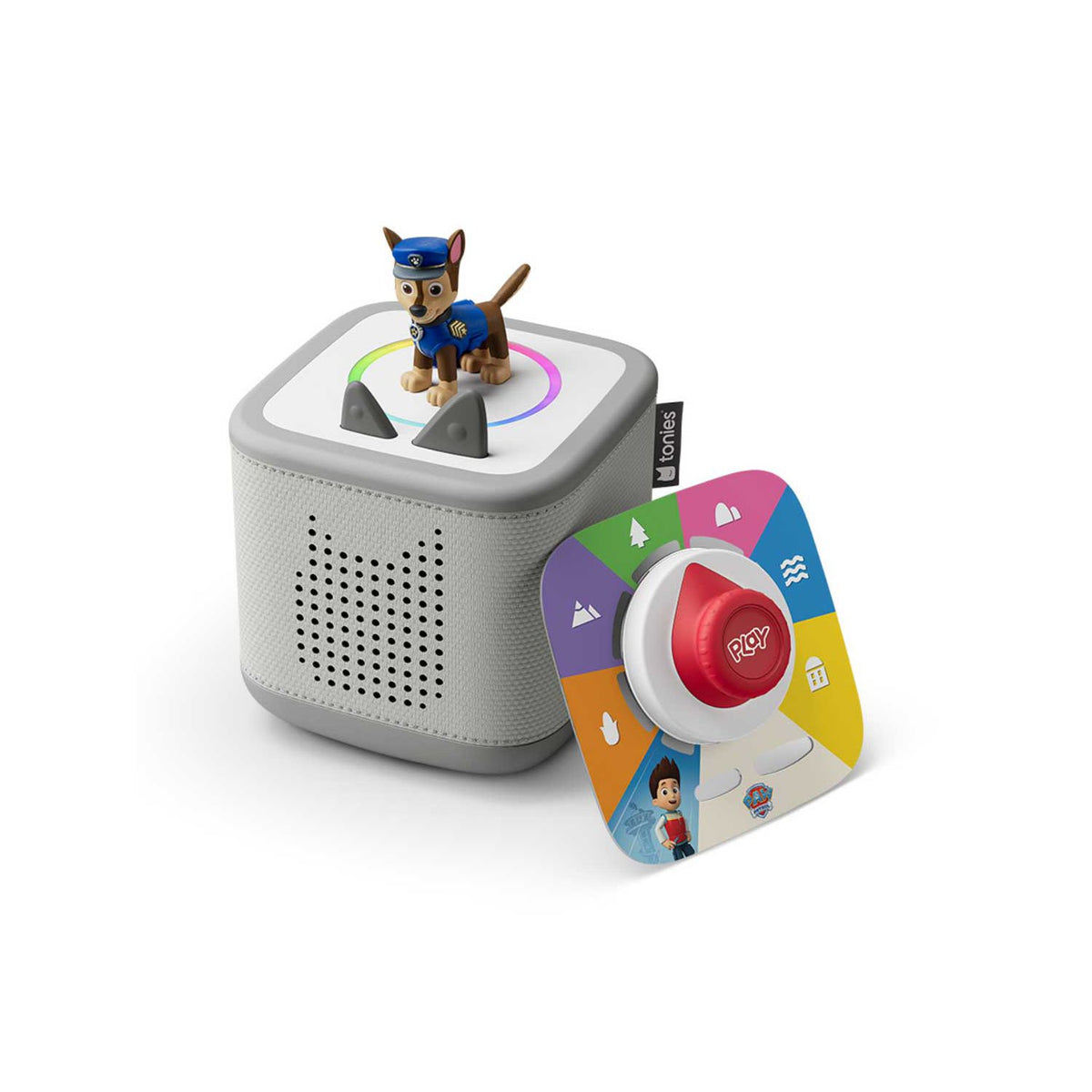 Tonies Toniebox 2 grey play set with Paw Patrol Chase, imported from the UK